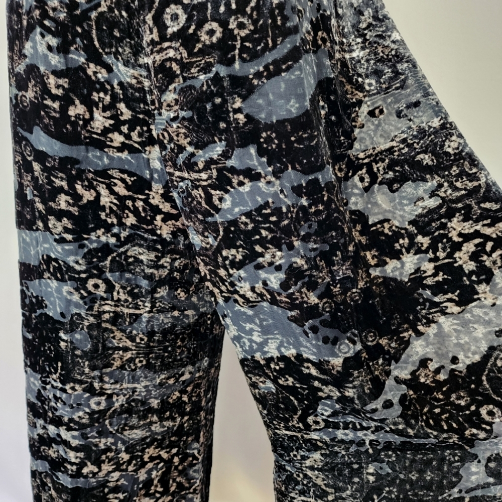 NWT Haute Hippie Psycho Velvet Burn Out Wide-Leg Pants Size 6 Fully Lined - Picture 9 of 10